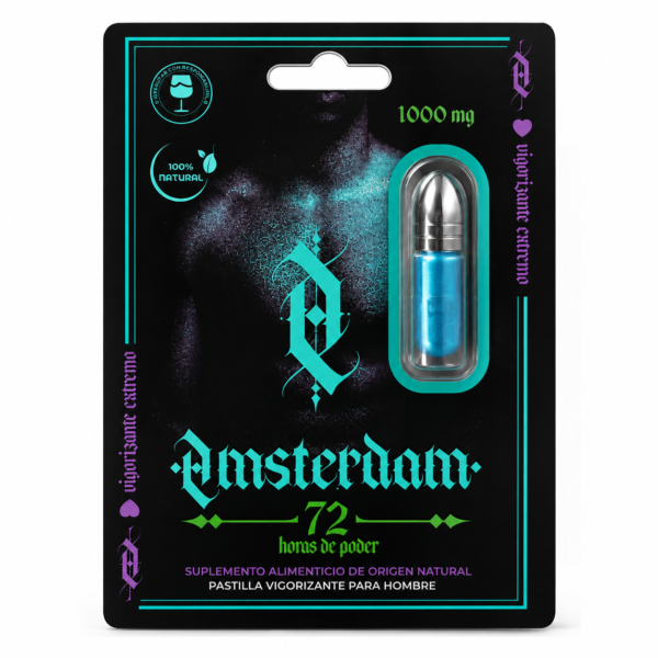 Amsterdam 72hrs Cápsula Vigorizante para Hombre 1000 mg