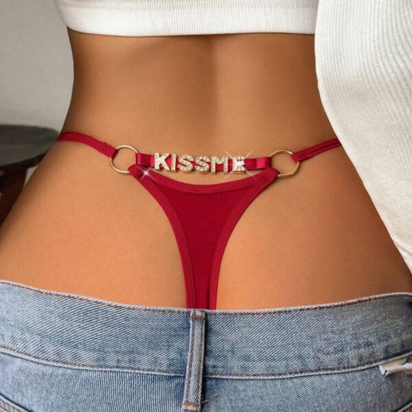 TANGA CON LETRAS DE METAL (KISS ME) BB3322