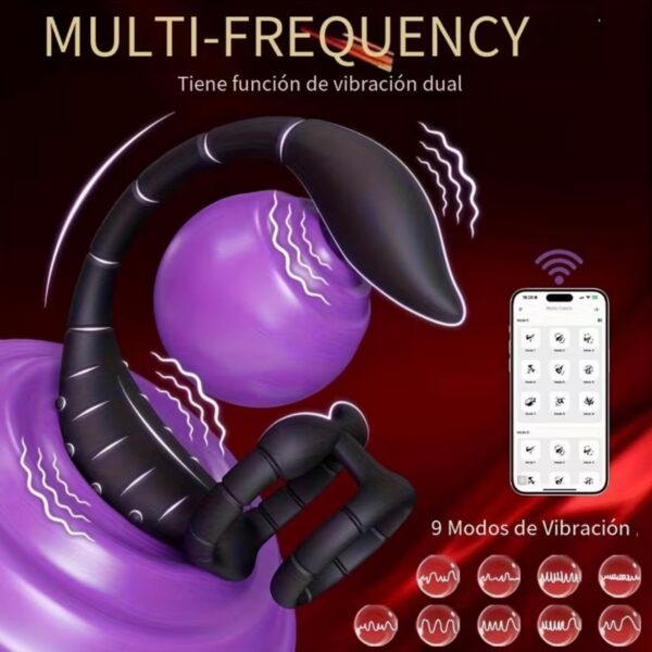 ESCORPIÓN PROSTÁTICO DOBLE VIBRACIÓN CON CONTROL POR APP
