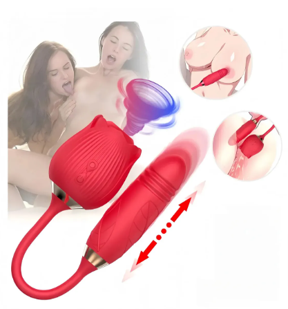 VIBRADOR ROSA DE SUCCIÓN CON BALA RETRACTIL - Image 3