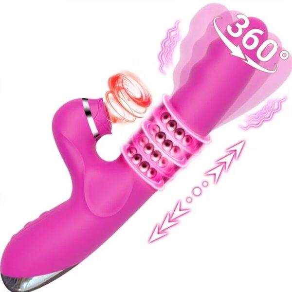 Estimulador Íntimo 360° con Rotación, Vibración y Succión