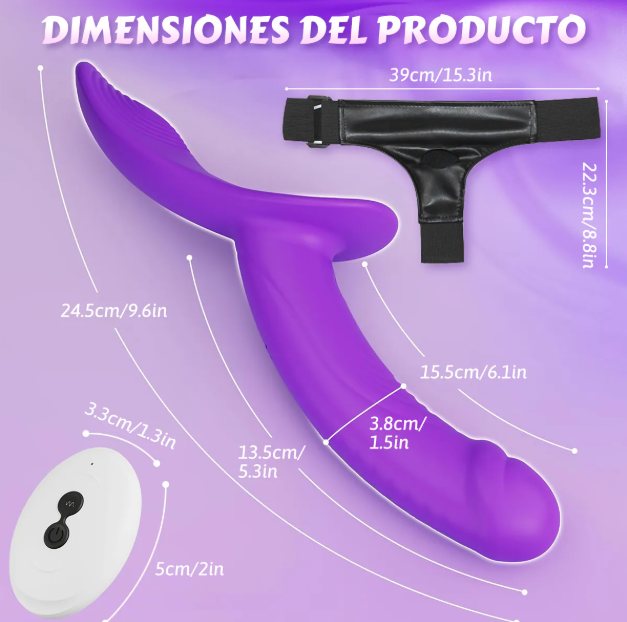 Dildo Arnes Consolador Con Doble Vibrador Para Les - Image 2